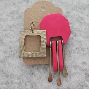 Large‎ Retro Mismatched Geometric Statement Earrings